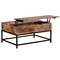 Contemporary Home Living Natural Burnt Coffee Table - 36" - Brown and Black